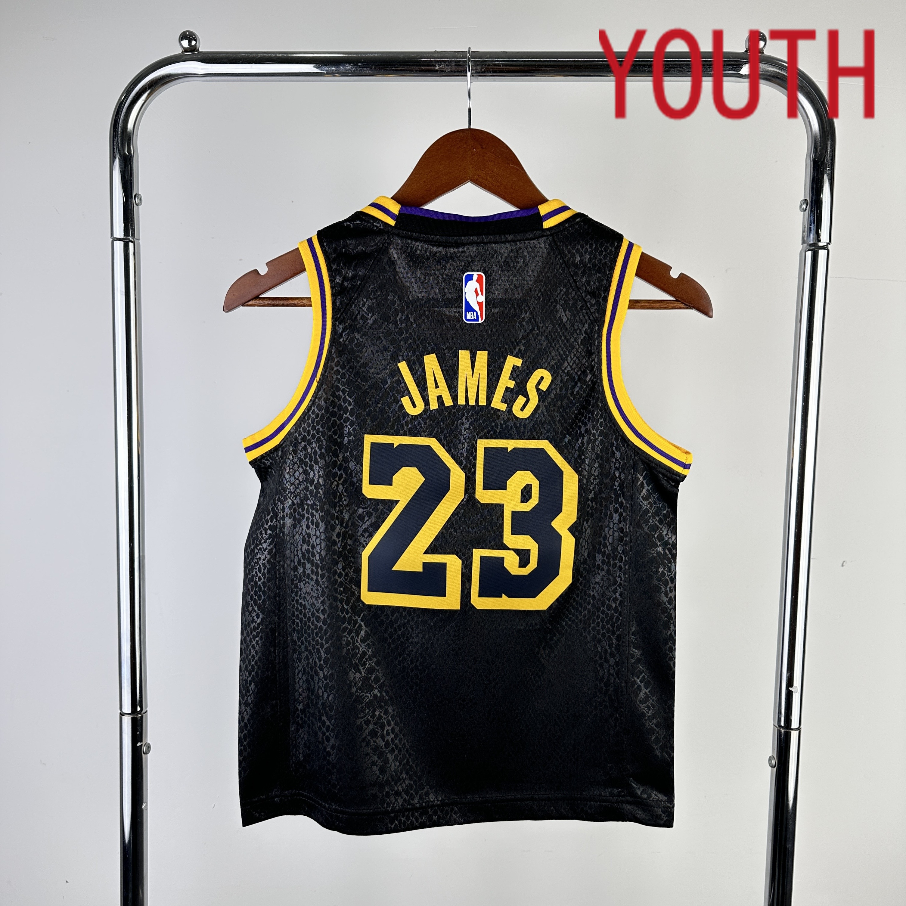 Youth Los Angeles Lakers #23 James Stitched Black Nike NBA 2024 Jersey->youth nba jersey->Youth Jersey